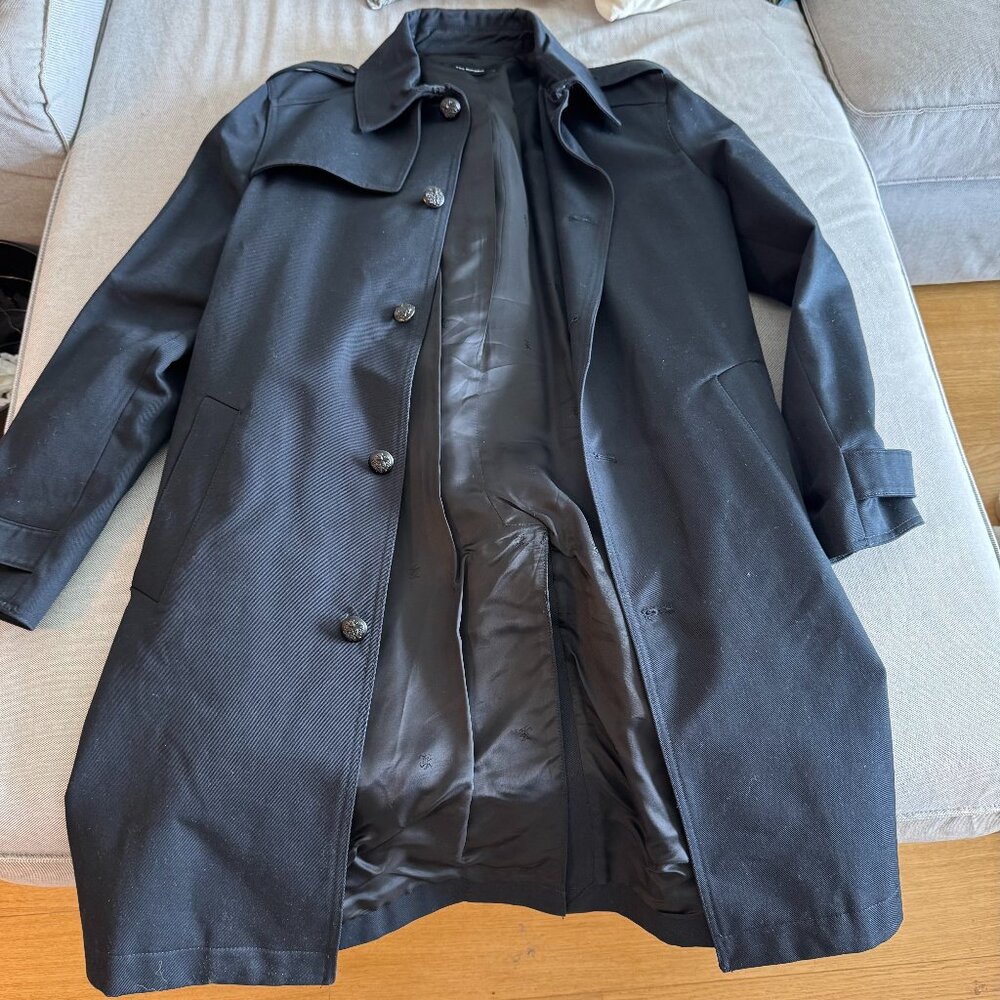 The Kooples Navy Blue Trench Coat – Size 48 EU (US Medium) – Classic Fit